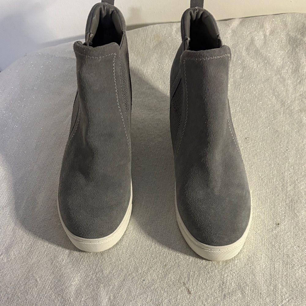 Steve Madden Gray Suede Slip-On Wedge Sneakers
